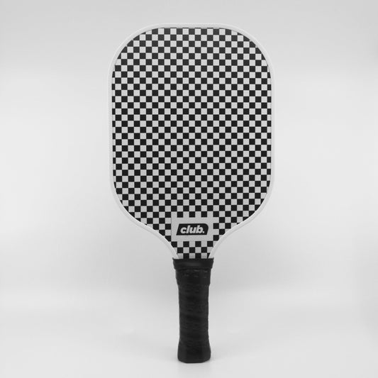 black and white checkered pickleball paddle #style_ace